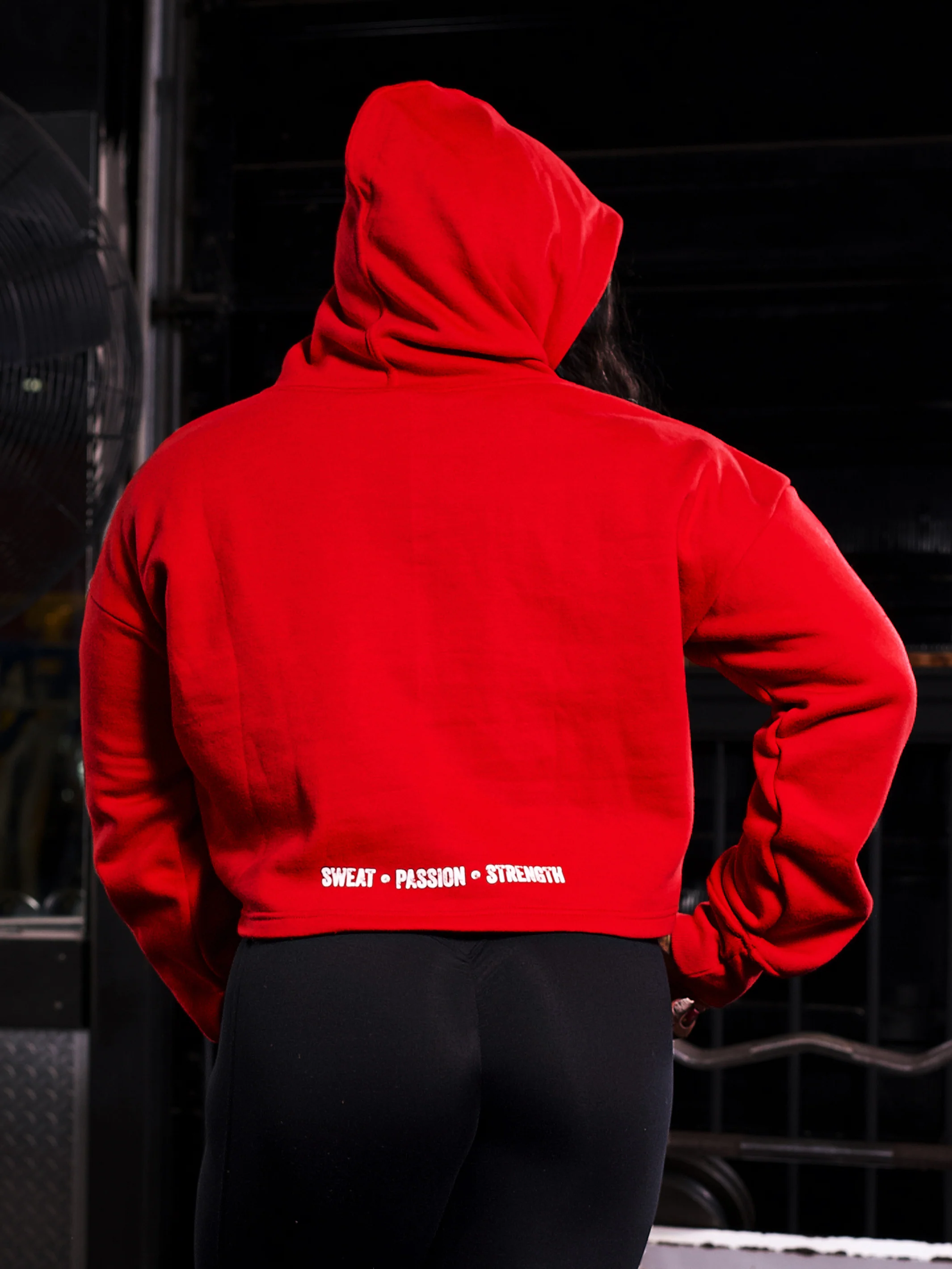 3-PILLAR Women's Gym Crop Hoodie (Red) 2XL - Image 6