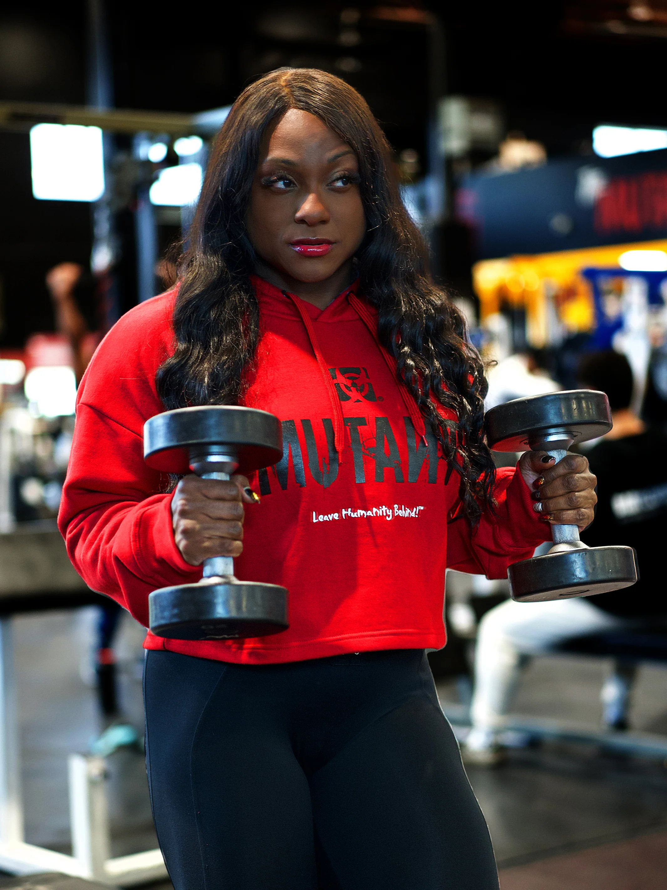 3-PILLAR Women's Gym Crop Hoodie (Red) 2XL - Image 7