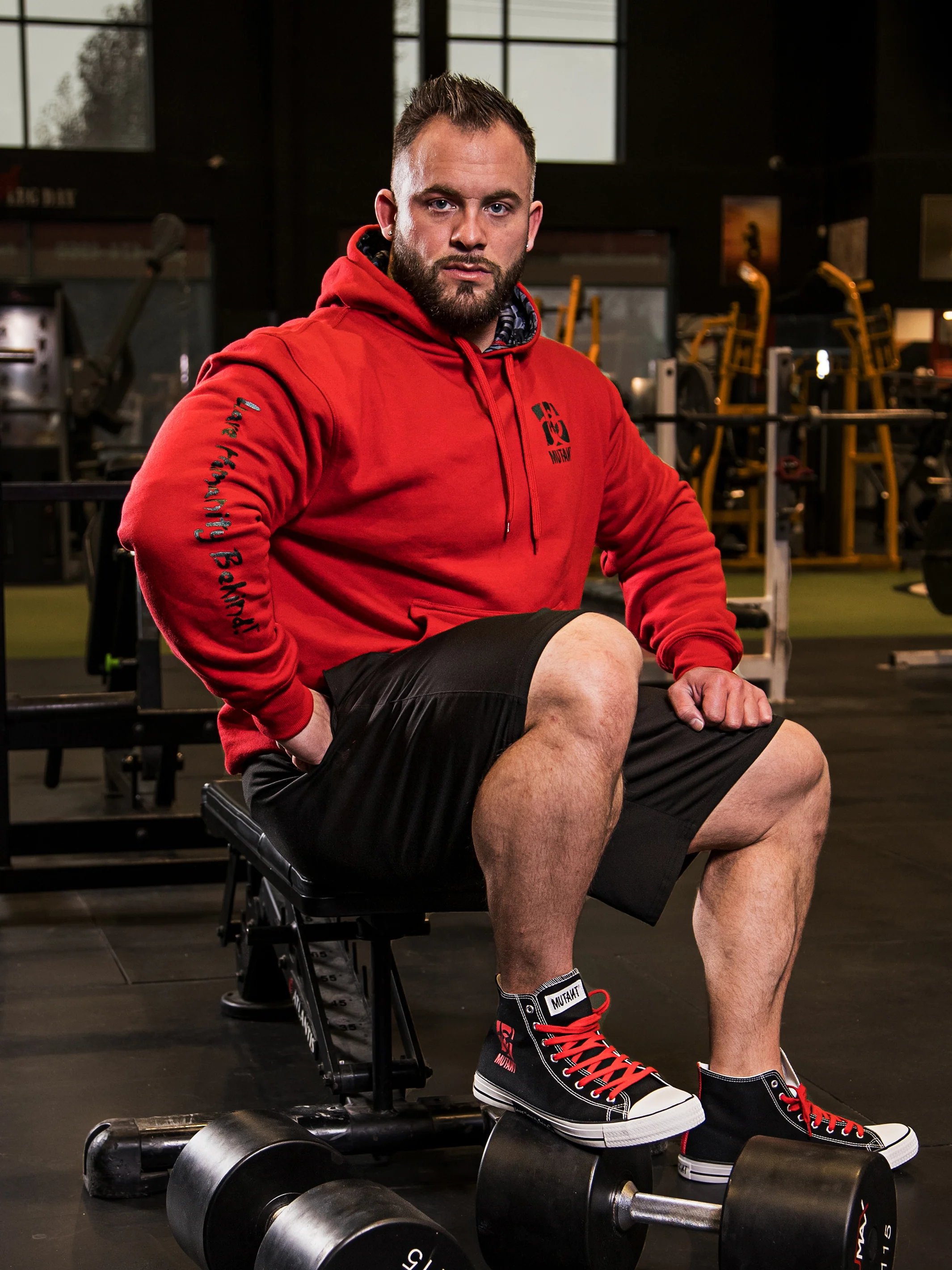 BODYBUILDING 2005 Gym Hoodie (Red)  5XL - Image 10