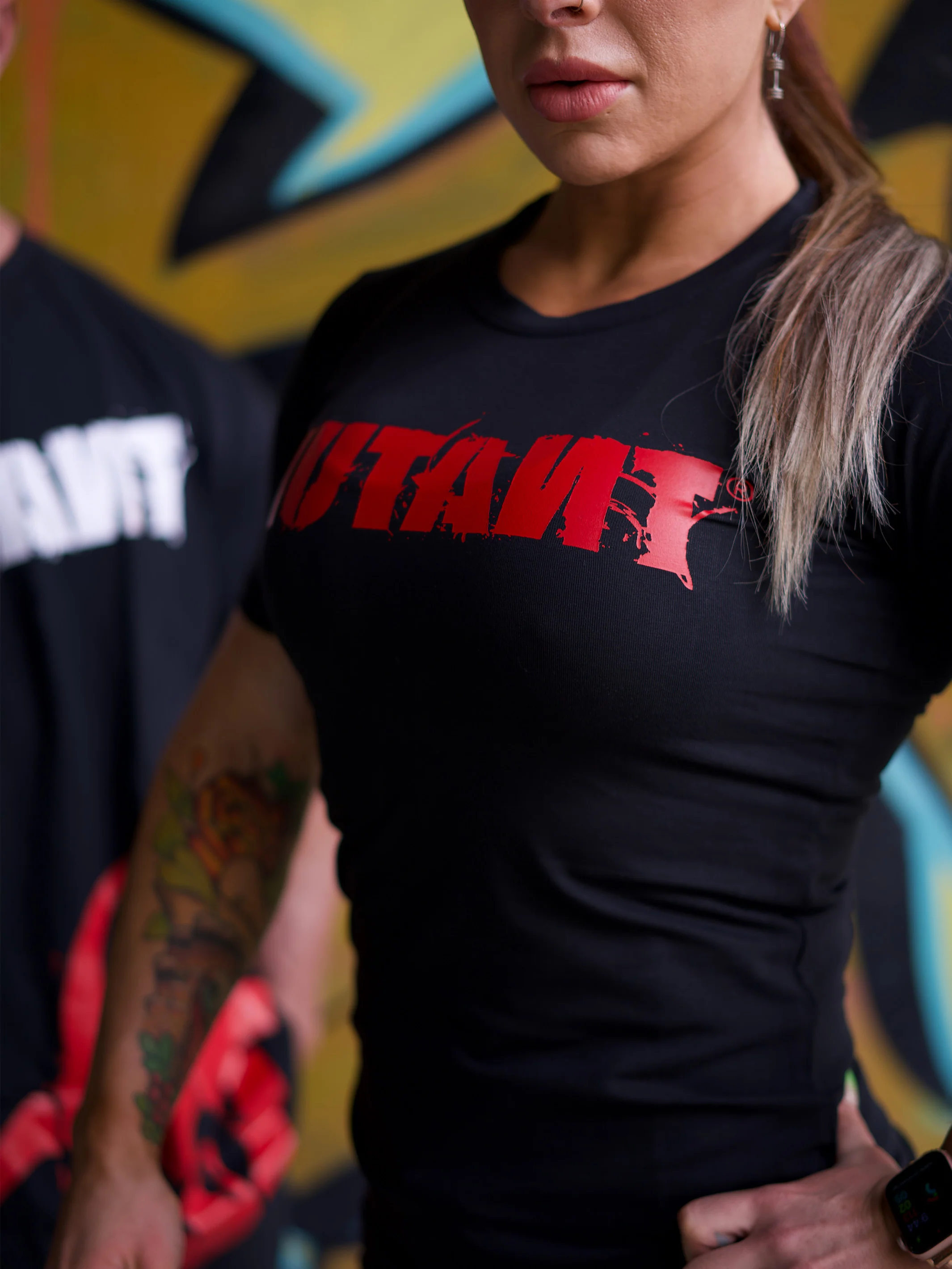 MUTANTĀ® BORN HARDCORE Biohazard Women's Gym T-Shirt (Black) - Image 4