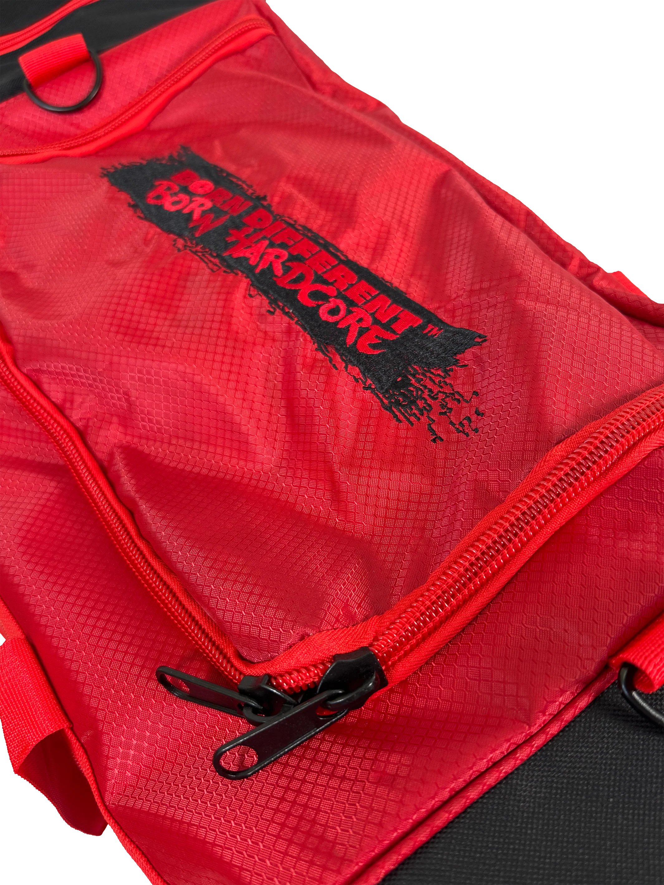 MUTANT® BORN HARDCORE Duffle Gym Bag (Red, Black Edge) - Image 11