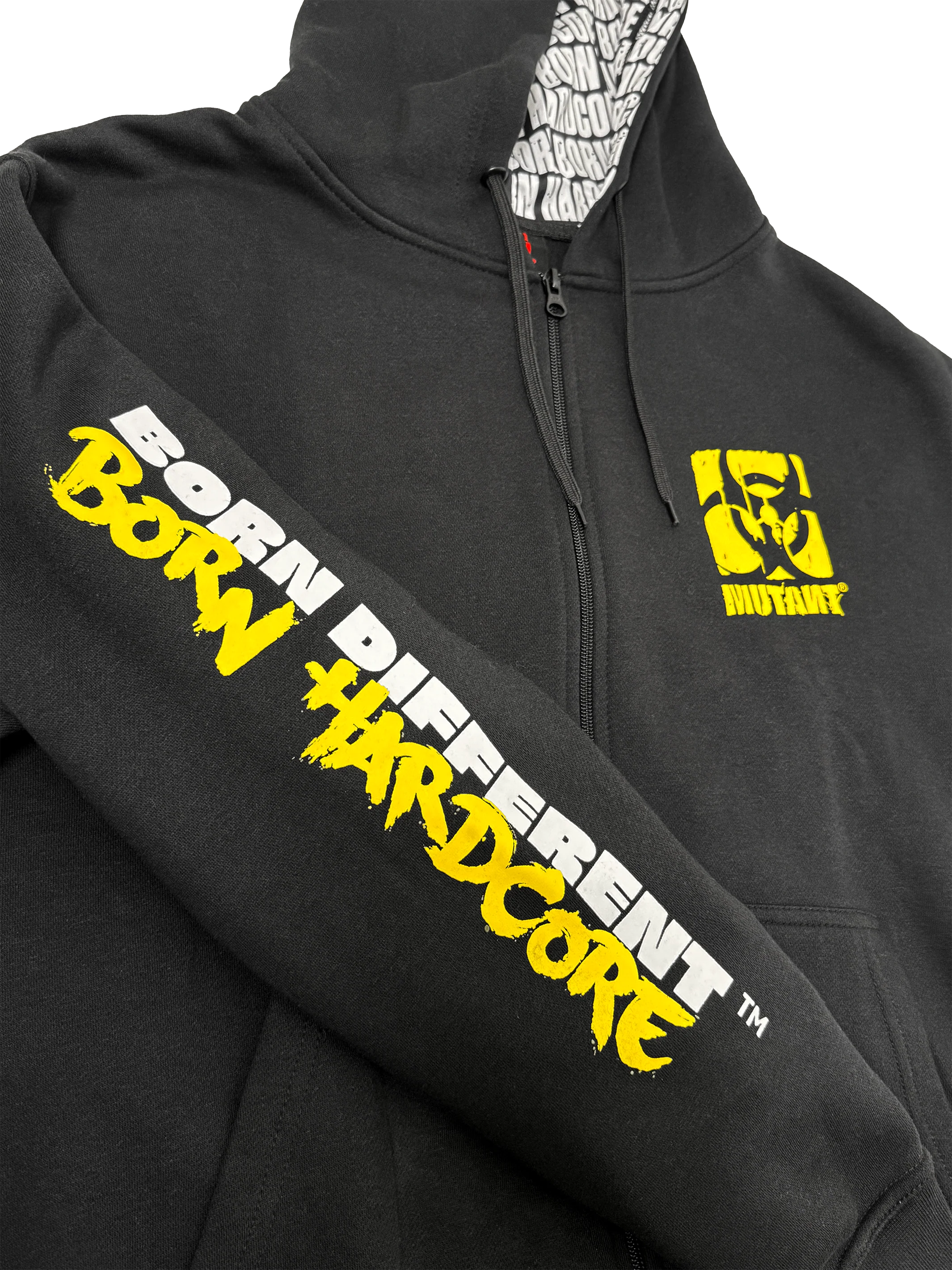 MUTANT® BORN HARDCORE SKULL ZIP-UP GYM HOODIE 4XL - Image 5