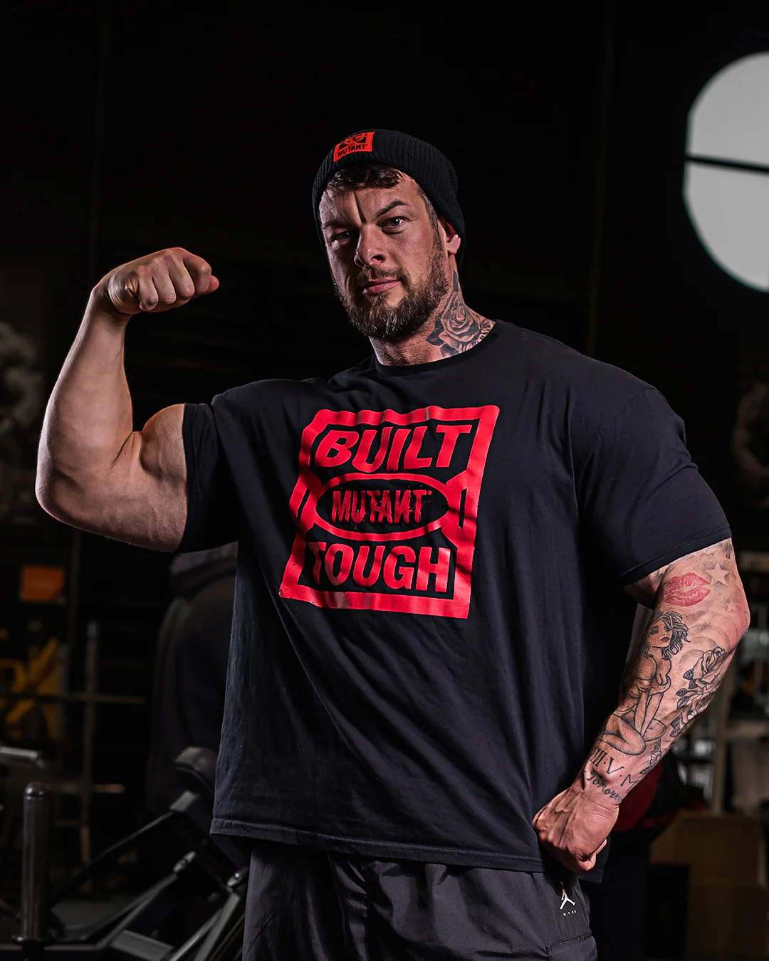 BUILT MUTANT® TOUGH Gym T-shirt (Black) 4XL 5XL - Image 5
