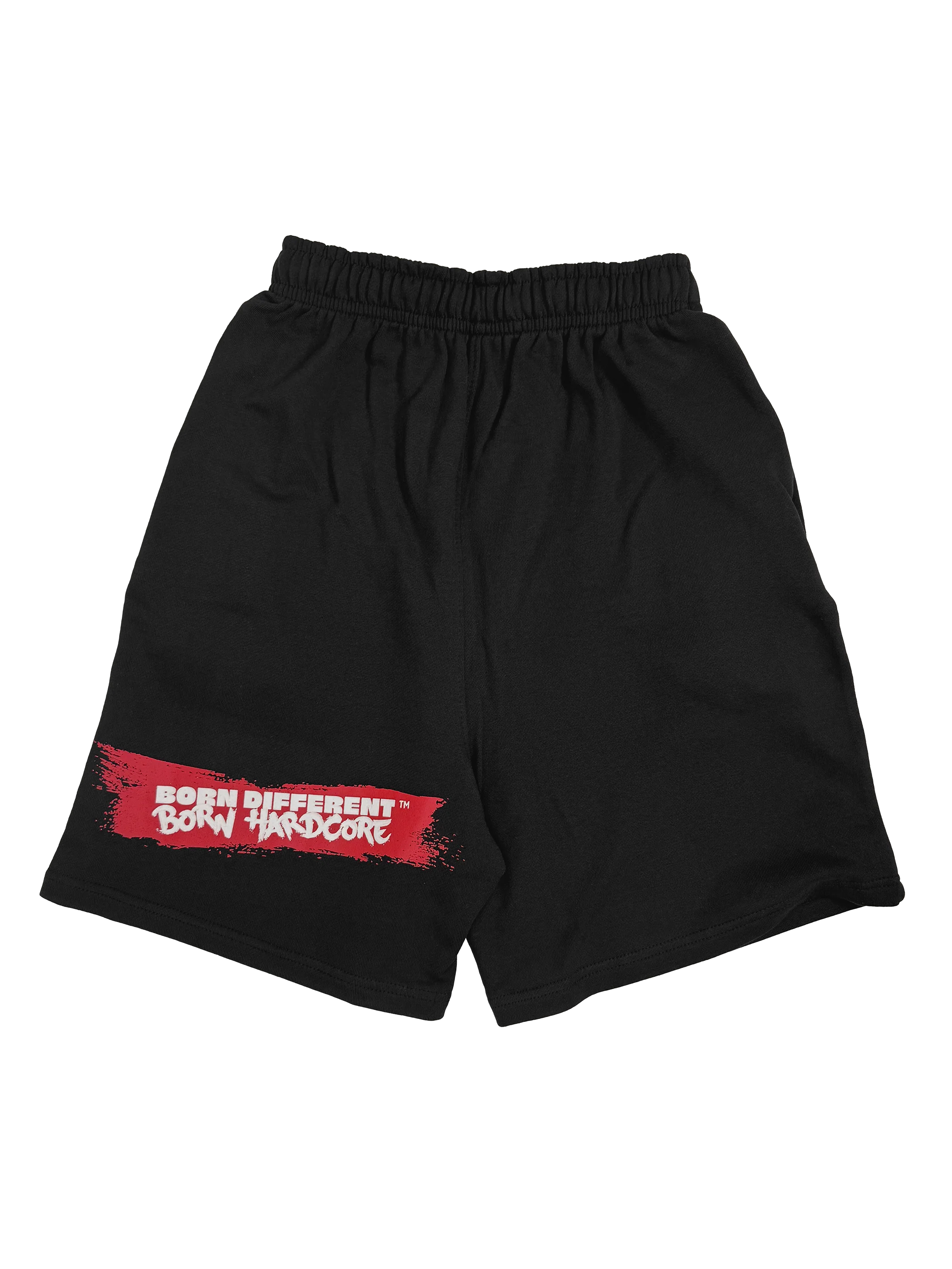 MUTANT® BORN HARDCORE 5” GYM SHORTS (BLACK & RED) - Image 2