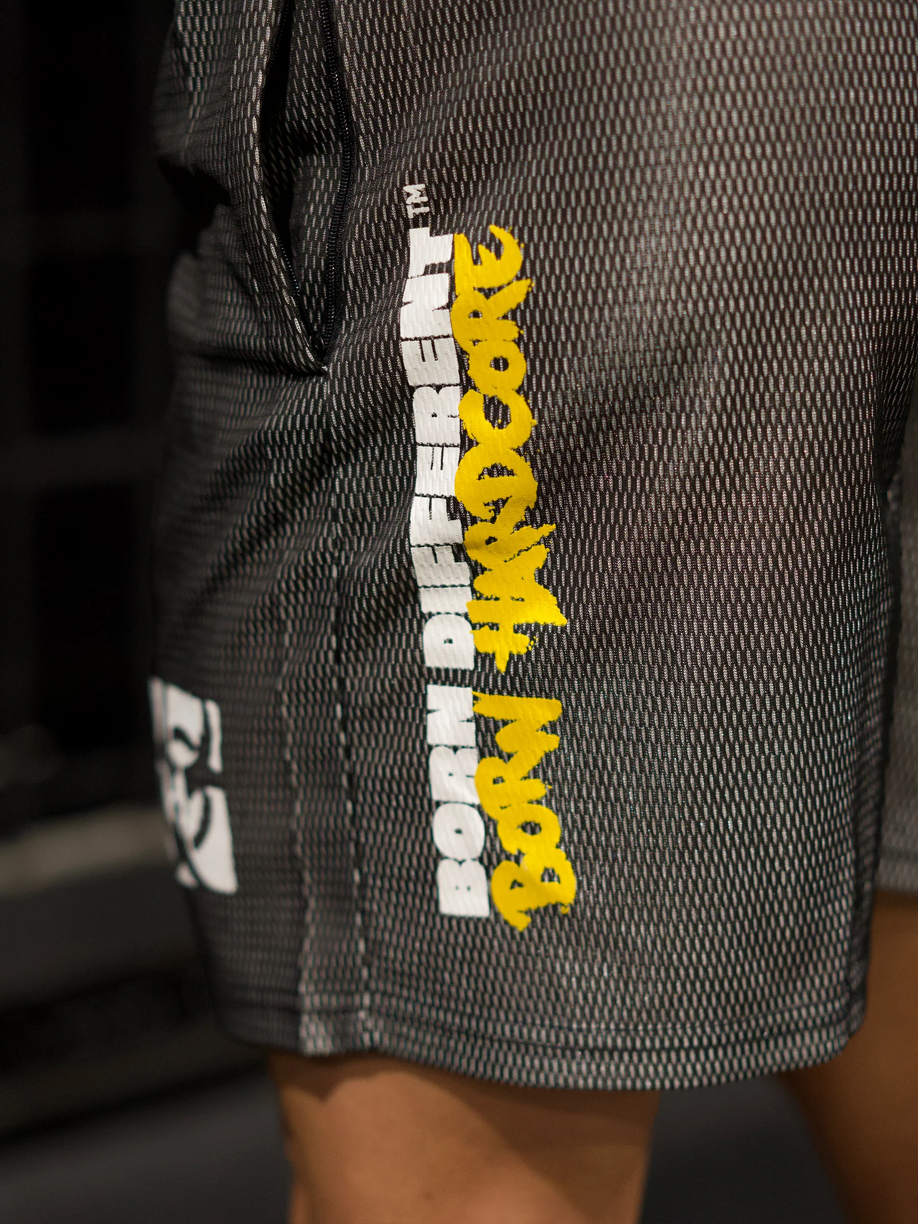 MUTANTĀ® BORN HARDCORE 5ā GYM SHORTS (BLACK & YELLOW) - Image 10