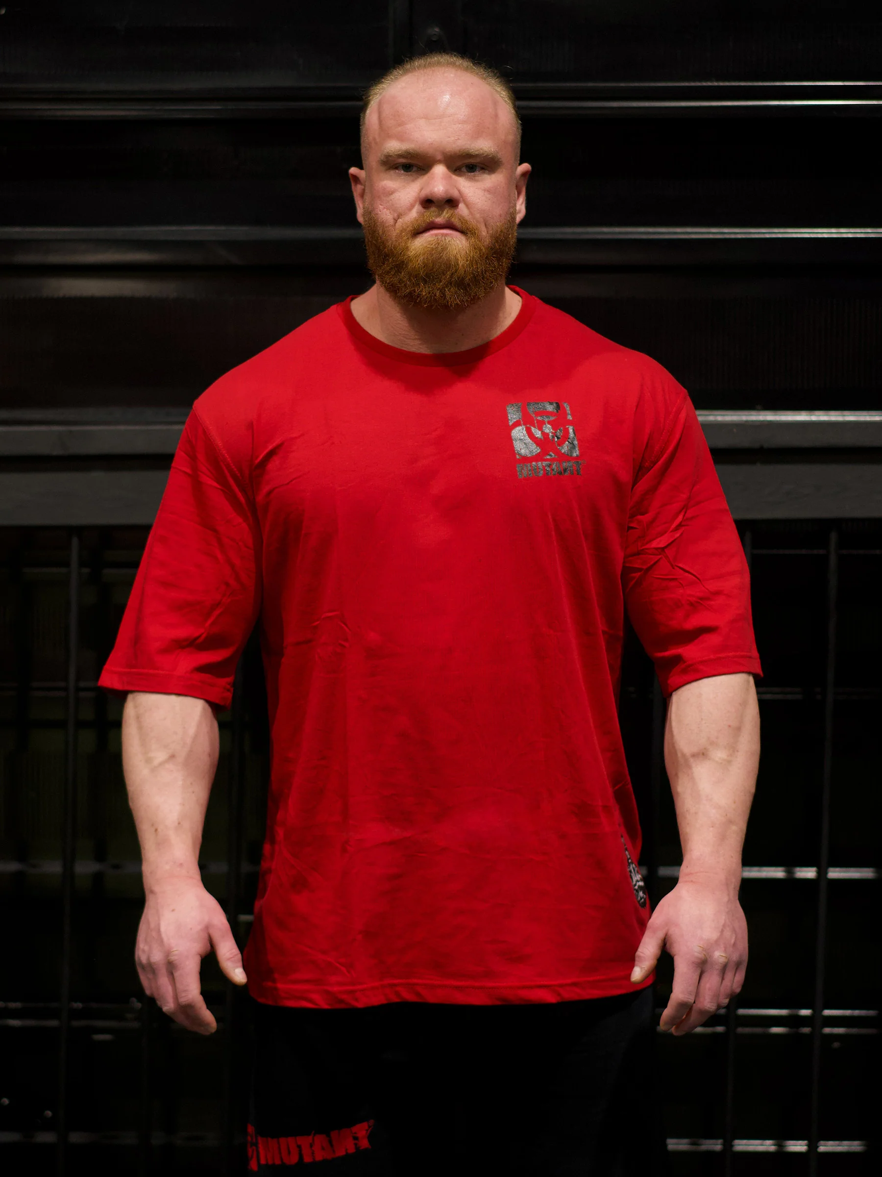 MUTANTĀ® BORN HARDCORE BOLD OVERSIZED GYM T-SHIRT (RED) - Image 3
