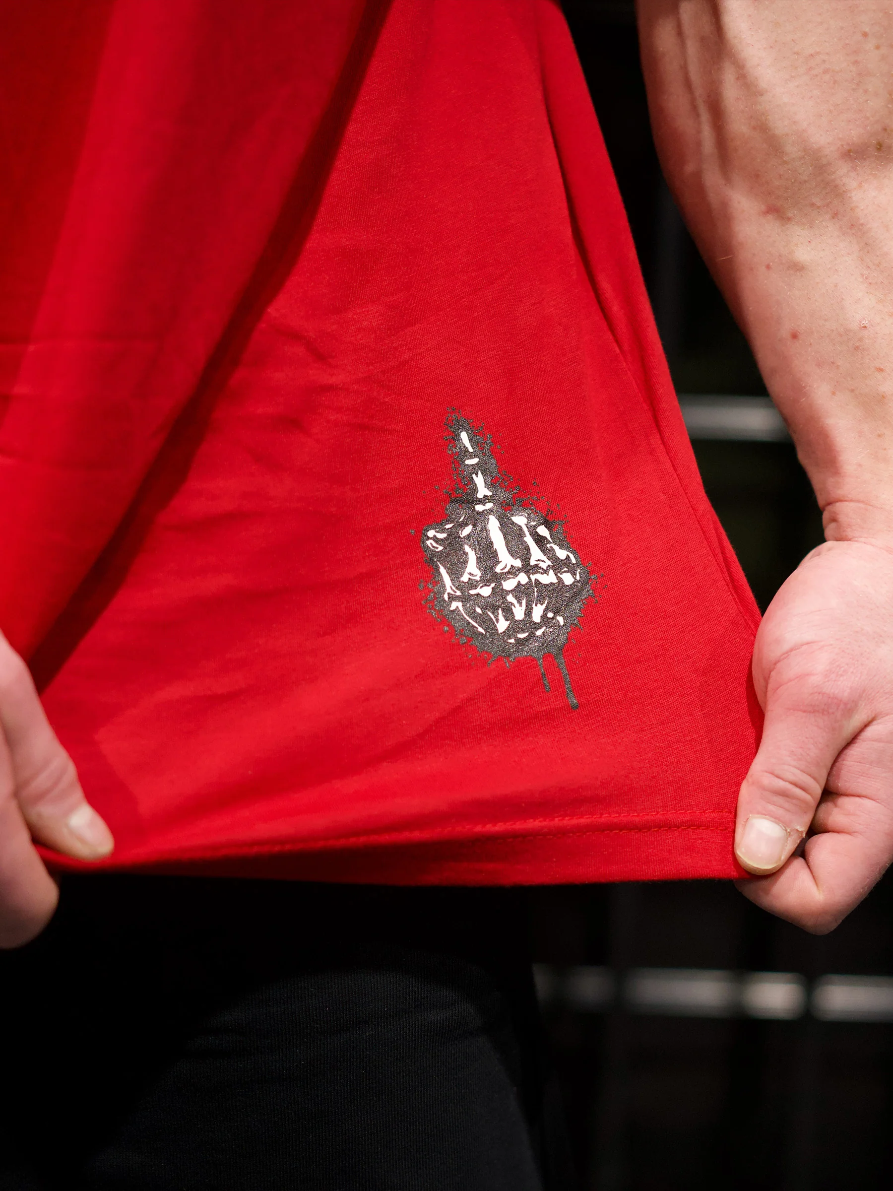 MUTANTĀ® BORN HARDCORE BOLD OVERSIZED GYM T-SHIRT (RED) - Image 6