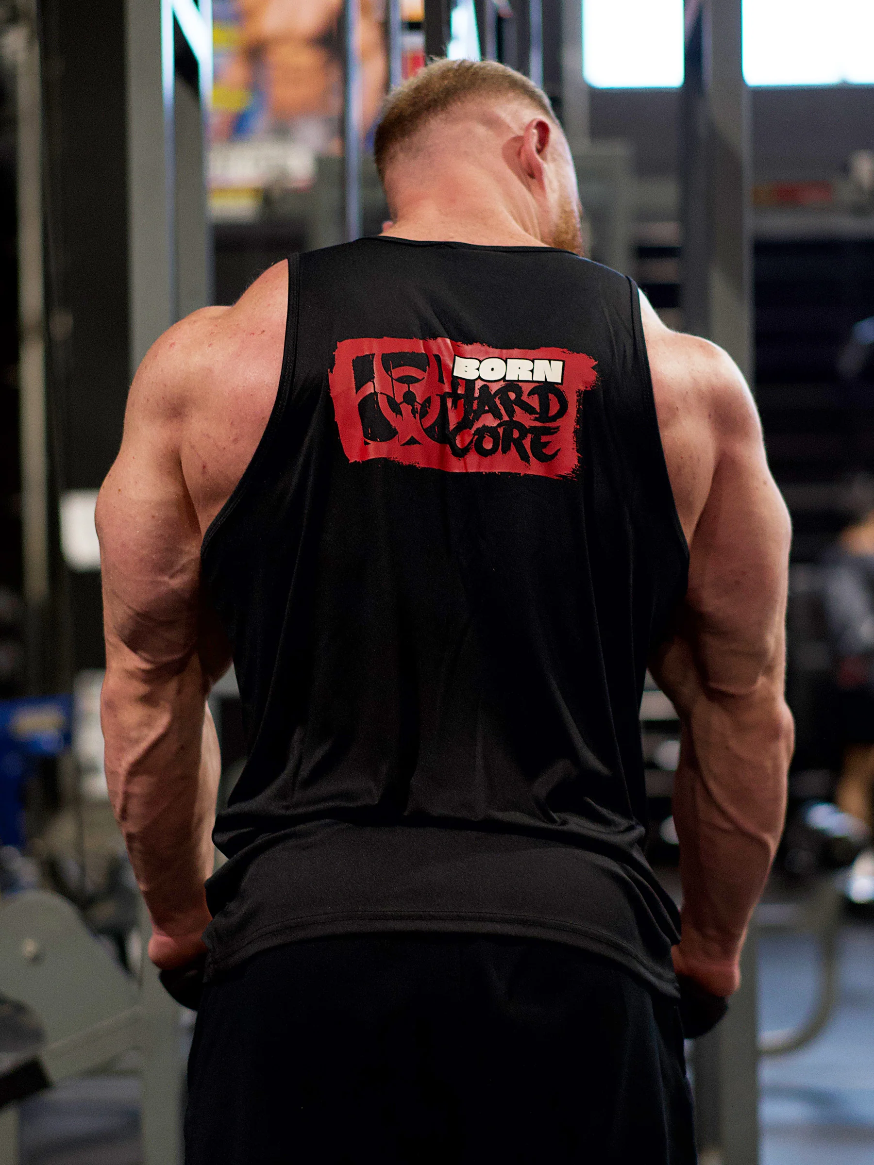 MUTANT® BORN HARDCORE HARDLINE TANK TOP GYM SHIRT (BLACK & RED) - Image 10