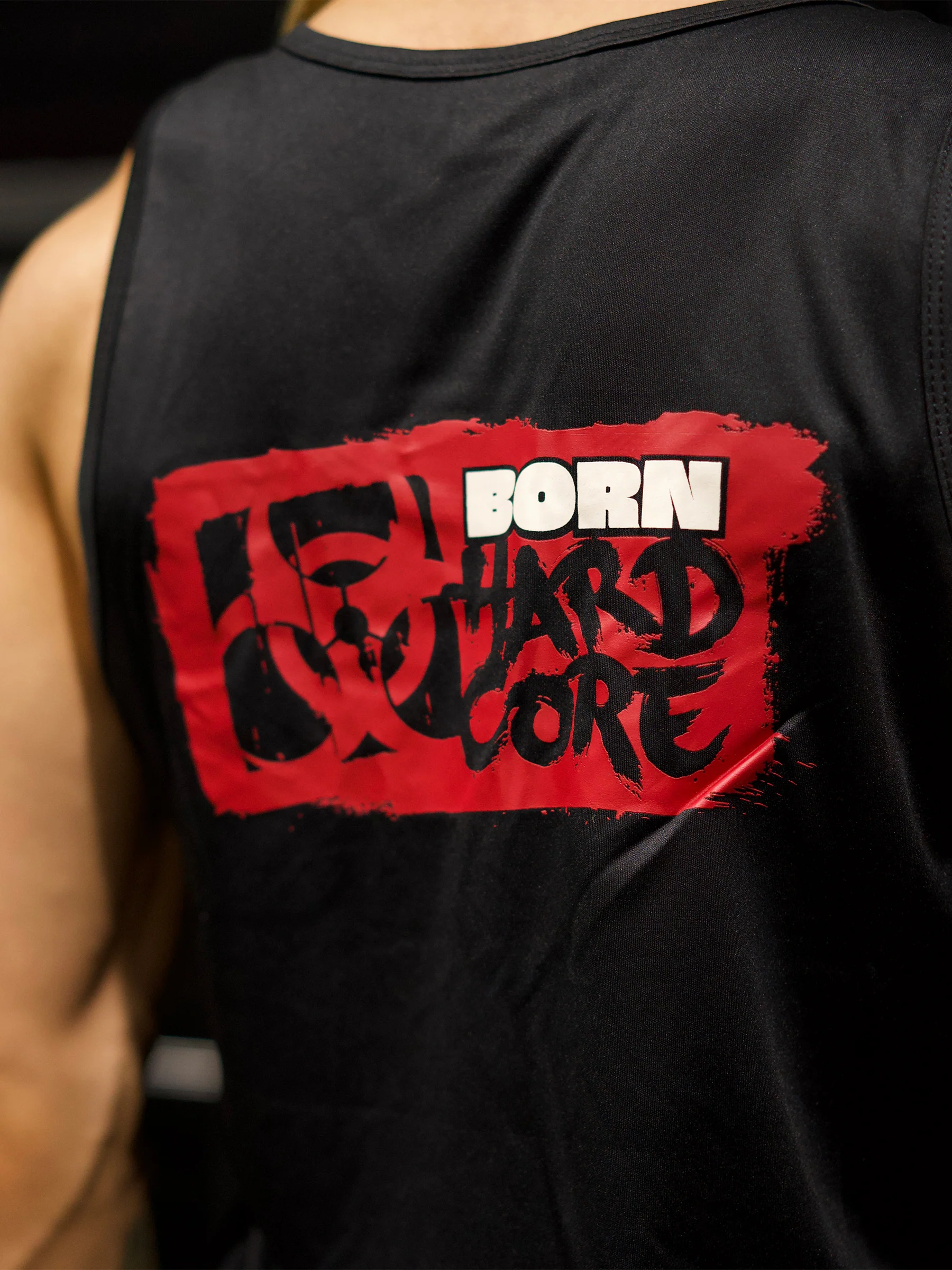MUTANT® BORN HARDCORE HARDLINE TANK TOP GYM SHIRT (BLACK & RED) - Image 5