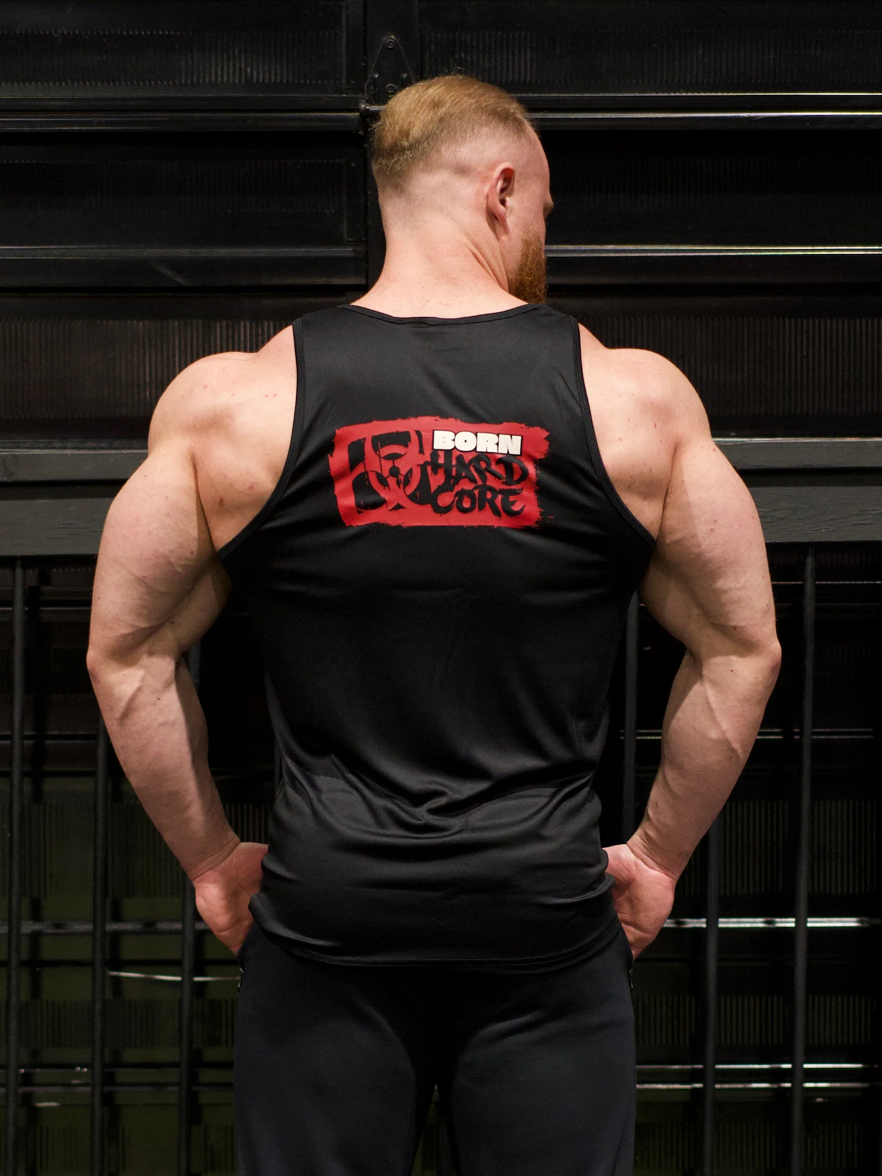 MUTANT® BORN HARDCORE HARDLINE TANK TOP GYM SHIRT (BLACK & RED) - Image 7