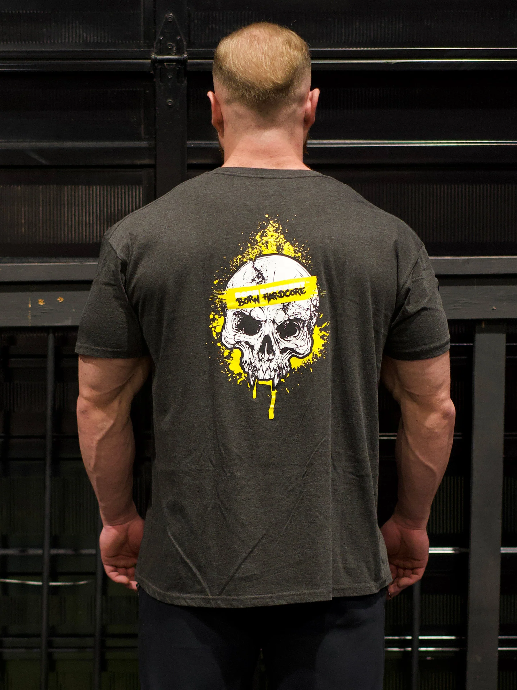 MUTANTĀ® BORN HARDCORE SKULL GYM T-SHIRT (GREY) - Image 4