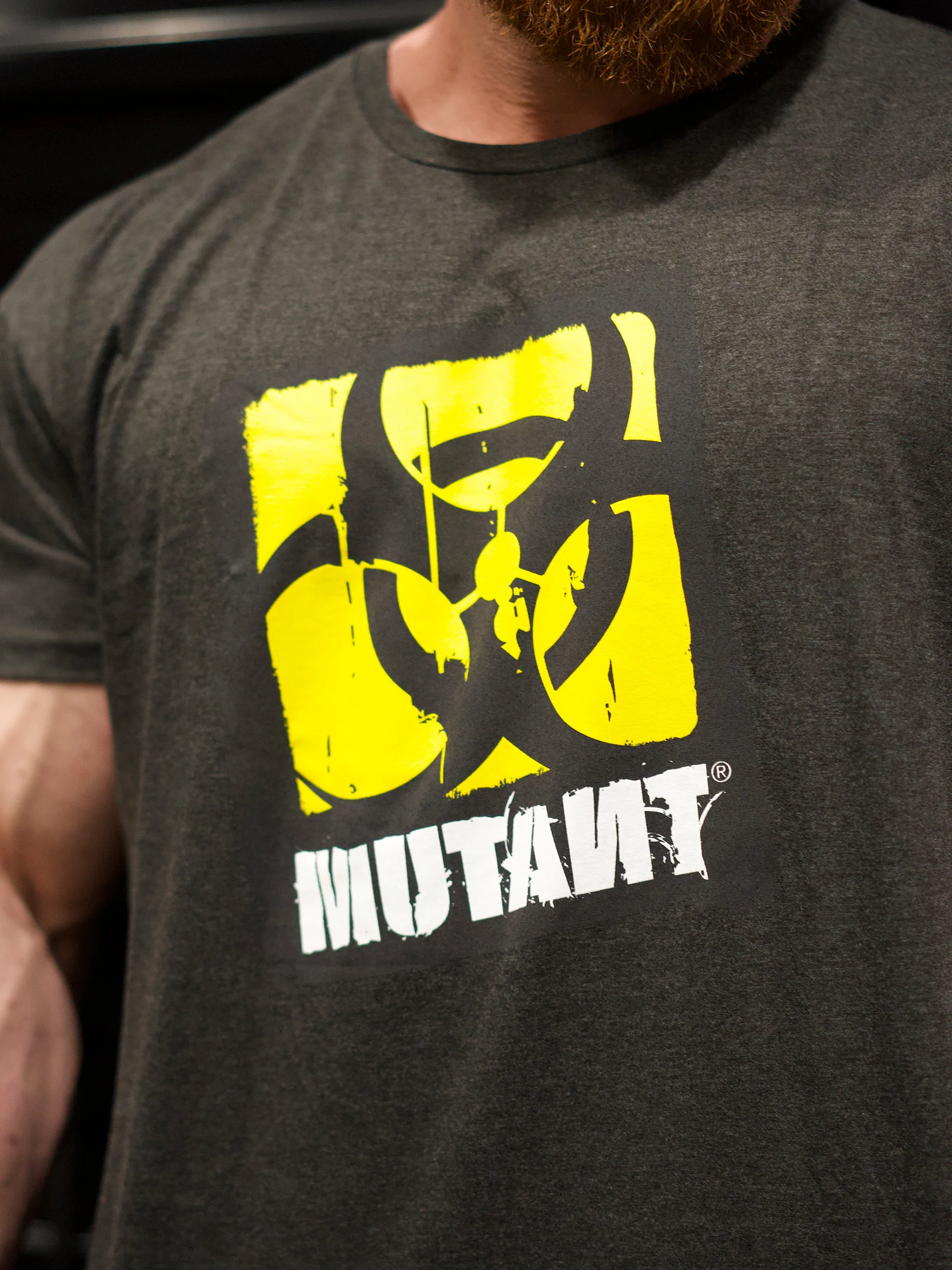 MUTANTĀ® BORN HARDCORE SKULL GYM T-SHIRT (GREY) - Image 5