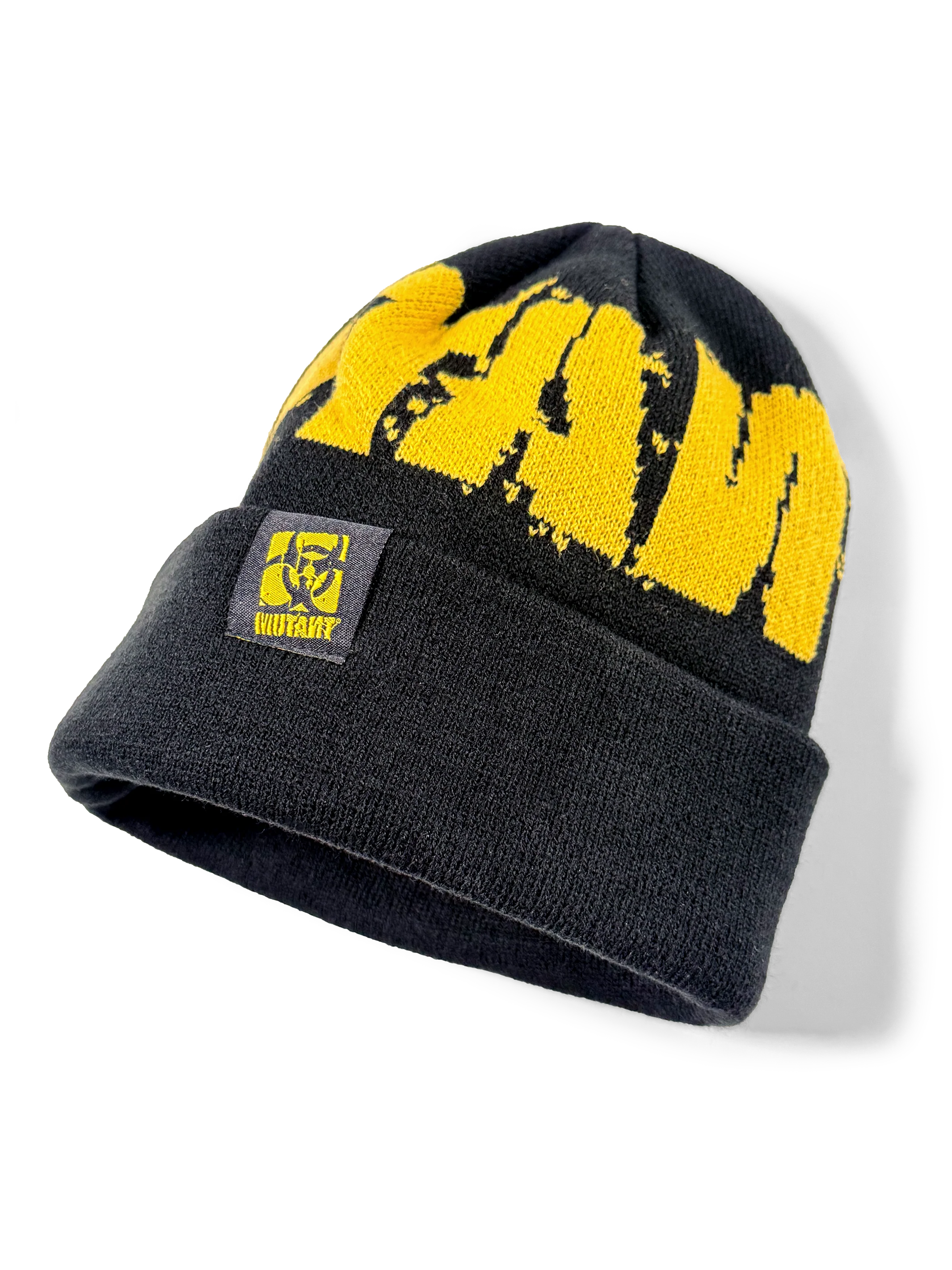 MUTANT® Black & Yellow Patched Beanie - Image 3