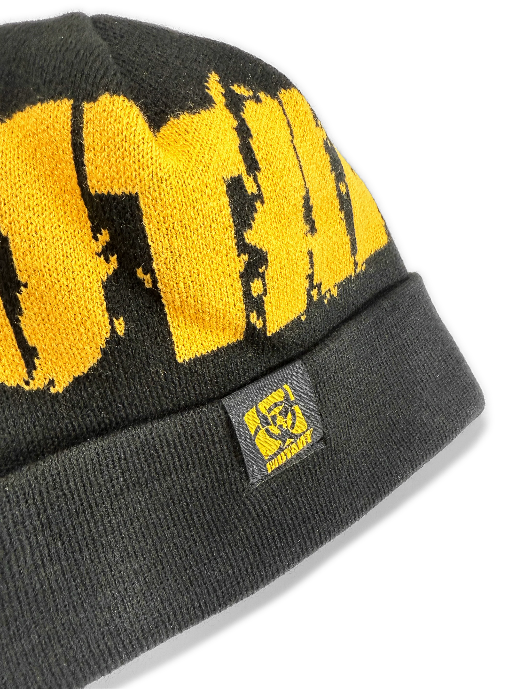 MUTANT® Black & Yellow Patched Beanie - Image 4
